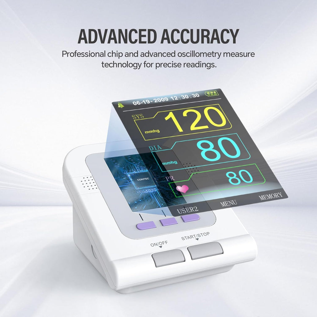 CONTEC Fully Automatic Upper Arm Blood Pressure Monitor, Electronic Sphygmomanometer

