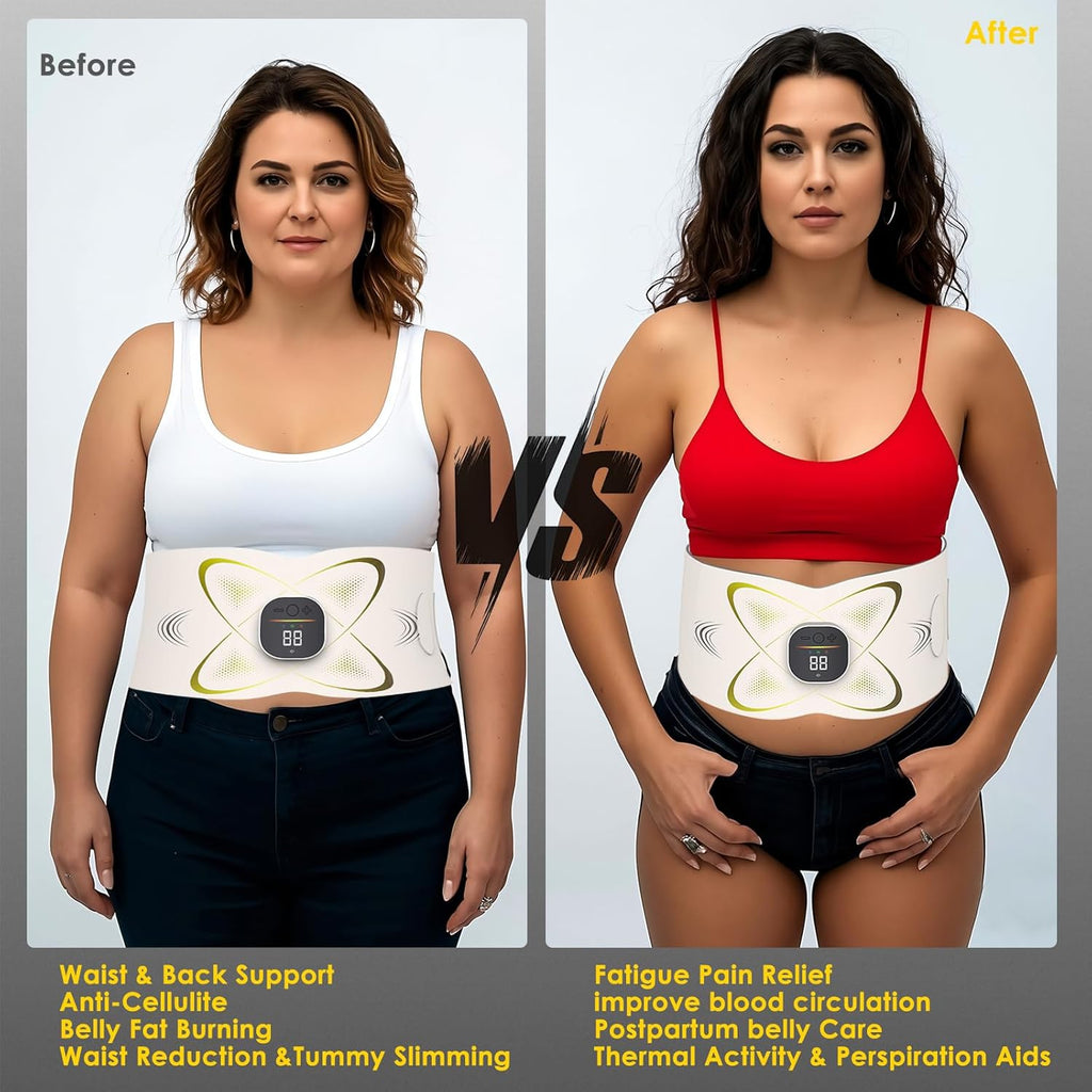 Heated Electric Abs Stimulator Belt, Abdominal Massage & Muscle Recovery Massager

