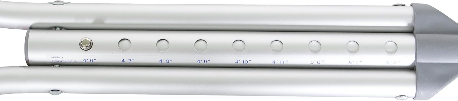 PCP Aluminum Underarm Crutches, Push-Button Adjustable Height, Lightweight (1 Pair)

