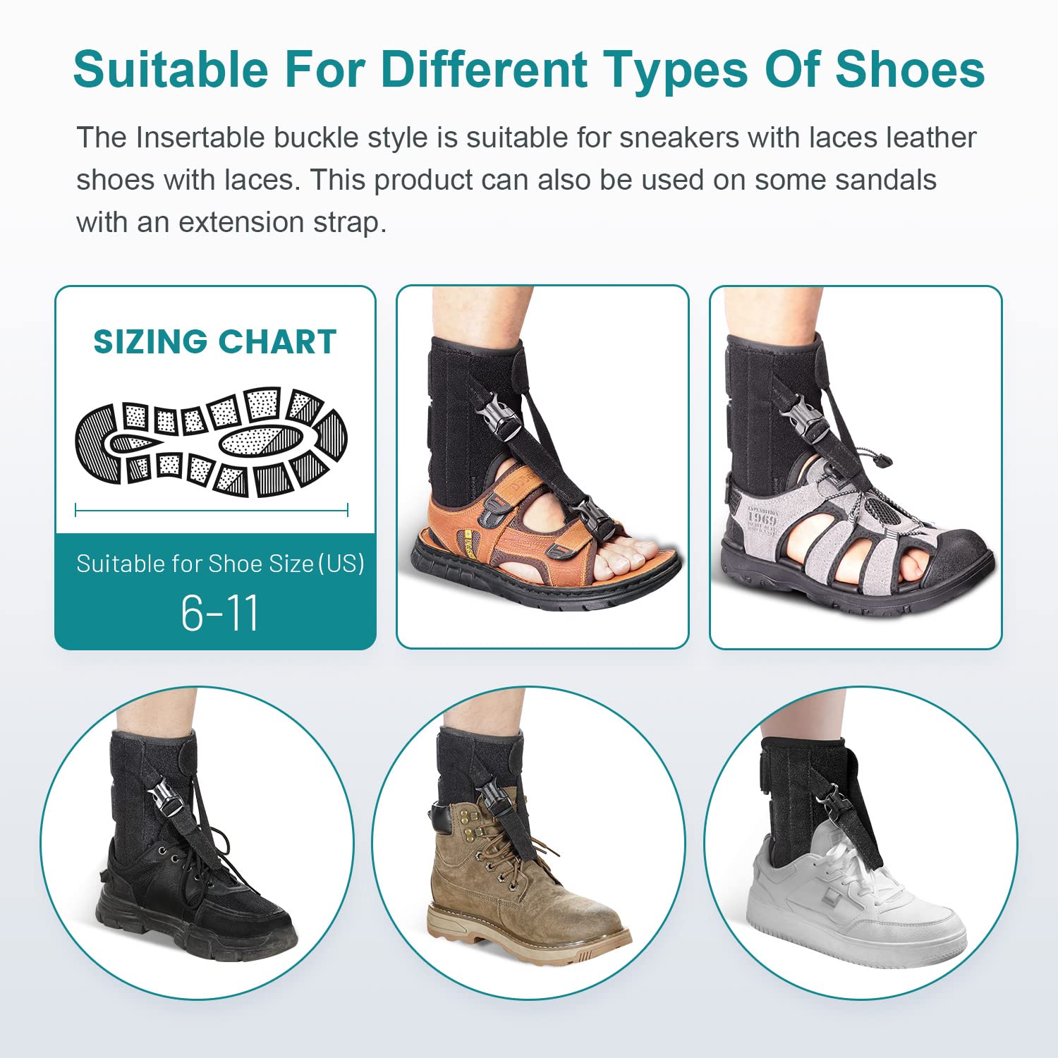 Pozpo Foot Drop Brace for Walking, AFO Ankle Lifting Splint

