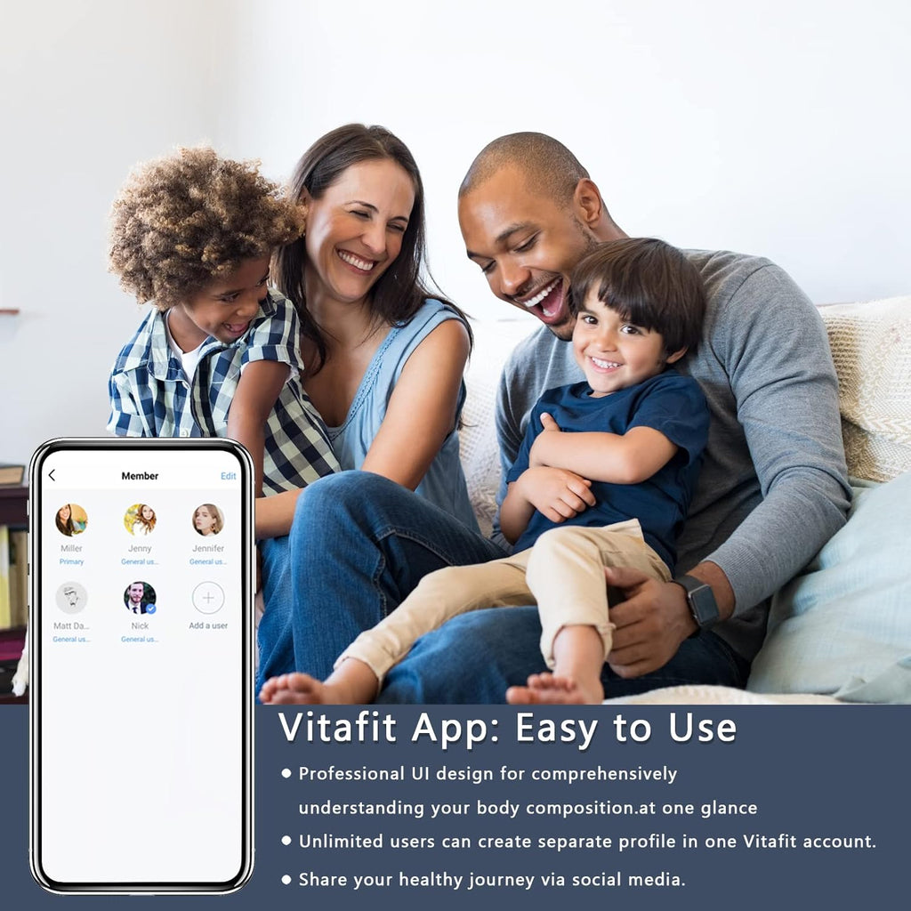 Vitafit Anti-Slip Smart Digital Bathroom Scale with BMI and App

