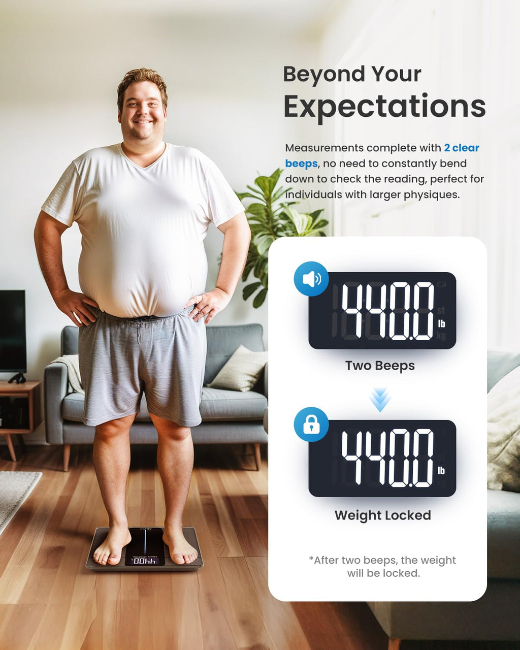 RENPHO Digital Bathroom Scale 550 lb Capacity Large LED Display

