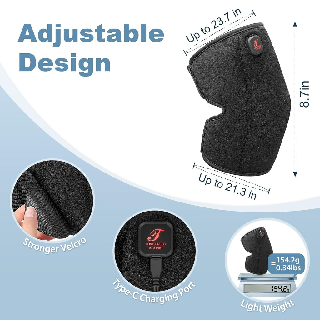 Heated Knee Brace Cordless Knee Heating Pad for Arthritis with 3 Temperature Modes

