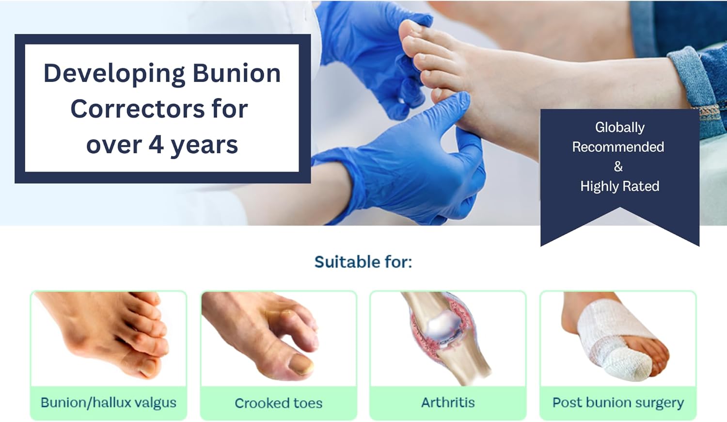 Caretras Bunion Corrector 2-Pack, Orthopedic Hallux Valgus Splint for Comfort


