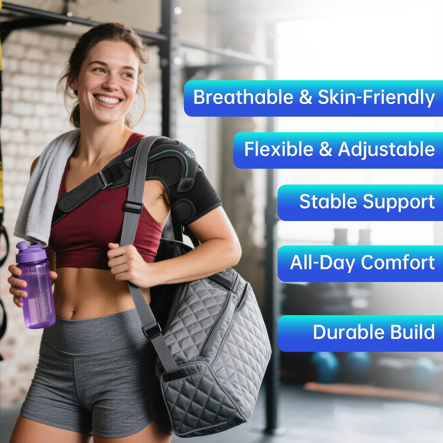 Shoulder Brace Rotator Cuff Support Arm Sling Compression Sleeve Adjustable

