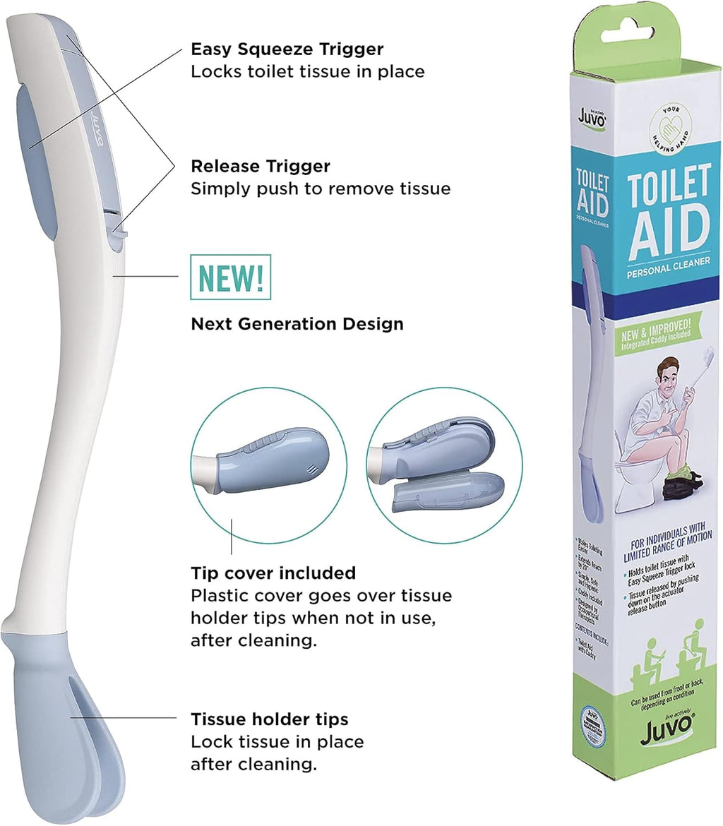 Juvo Personal Wiping Tool with Hygienic Cover, 18-Inch Reach Wand

