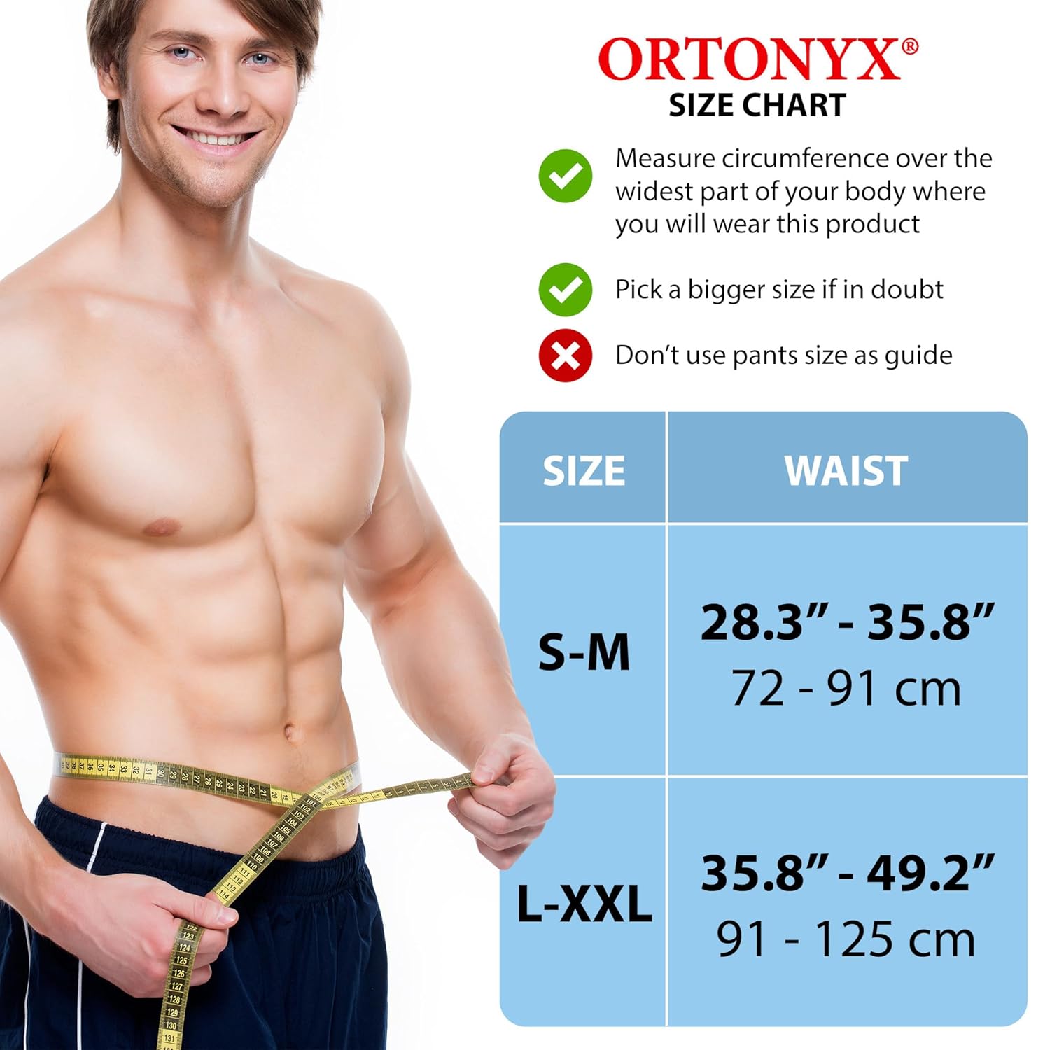 ORTONYX Umbilical Hernia Belt with Compression Pad Abdominal Binder Support

