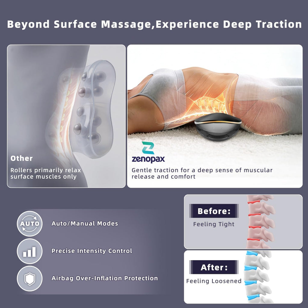 Zenopax 4-in-1 Electric Lumbar Traction Device, Adjustable Back Massager

