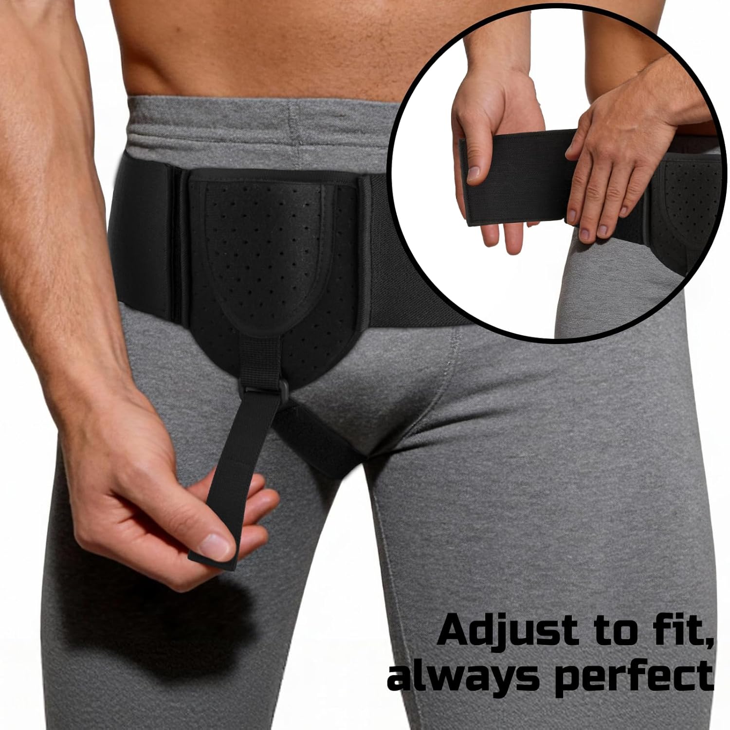 Adjustable Inguinal Hernia Belt for Men & Women, Compression Hernia Support

