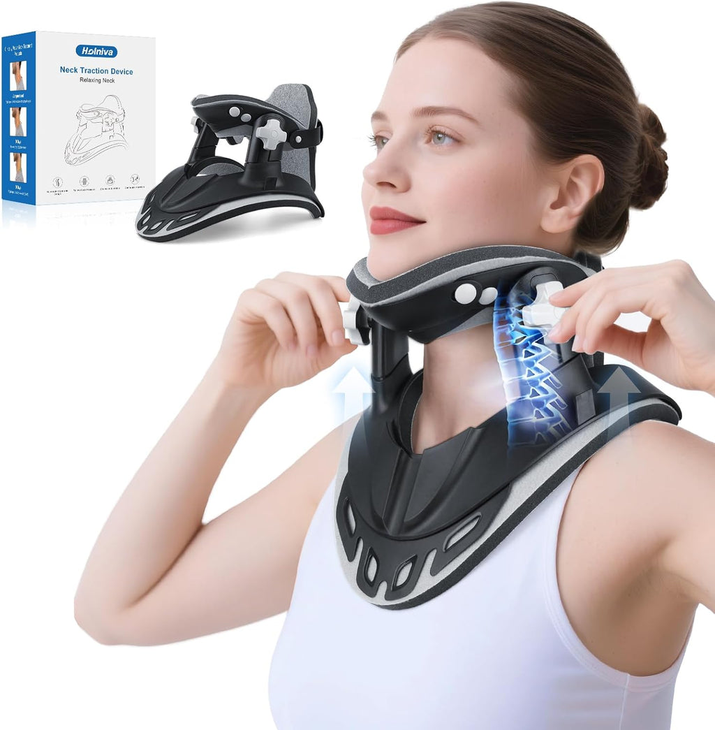 Holniva Cervical Neck Traction Device, Adjustable Neck Stretcher Brace

