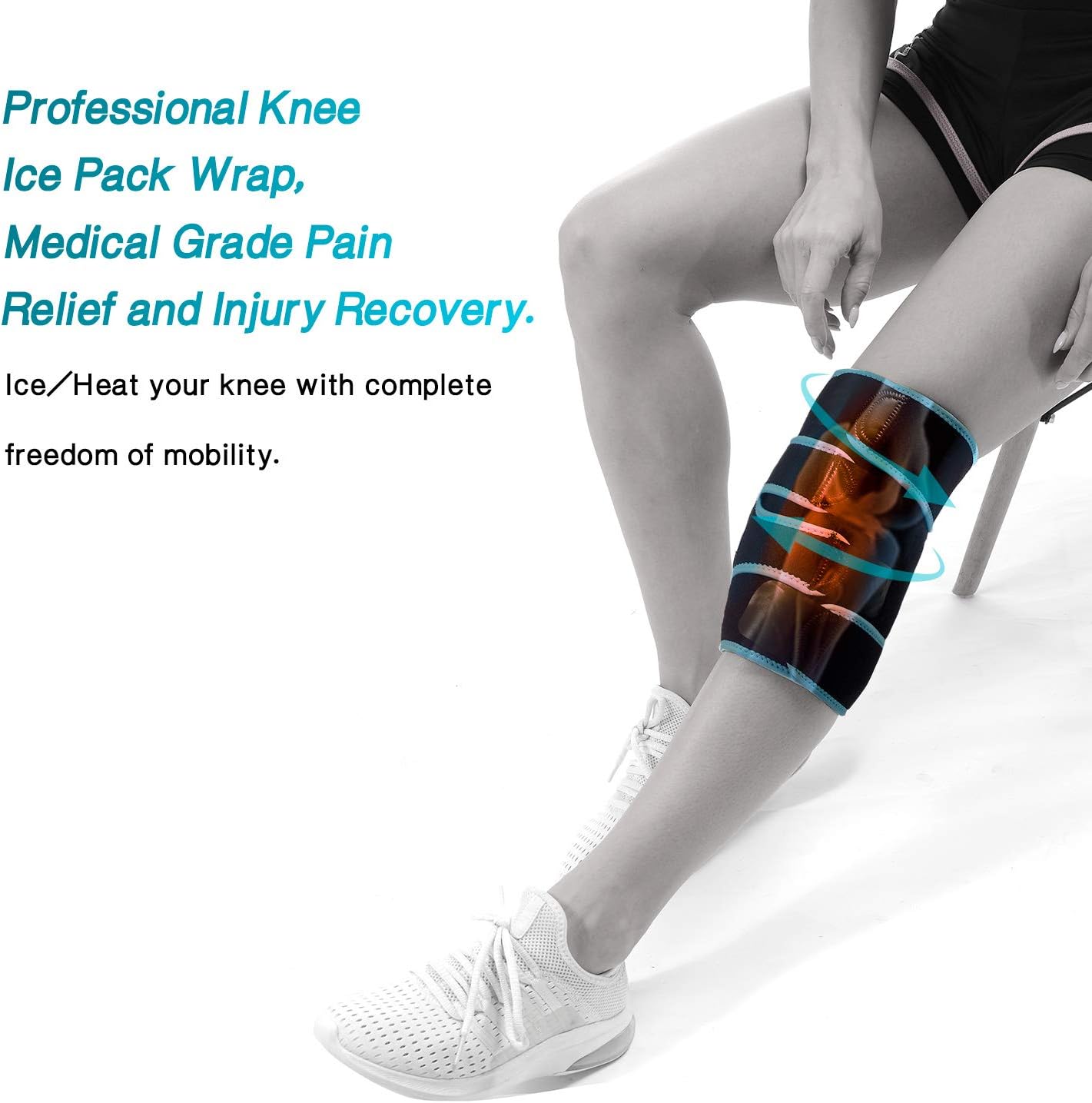 NEENCA Adjustable Knee Brace with Ice Pack Wrap and Reusable Gel Hot Cold Therapy

