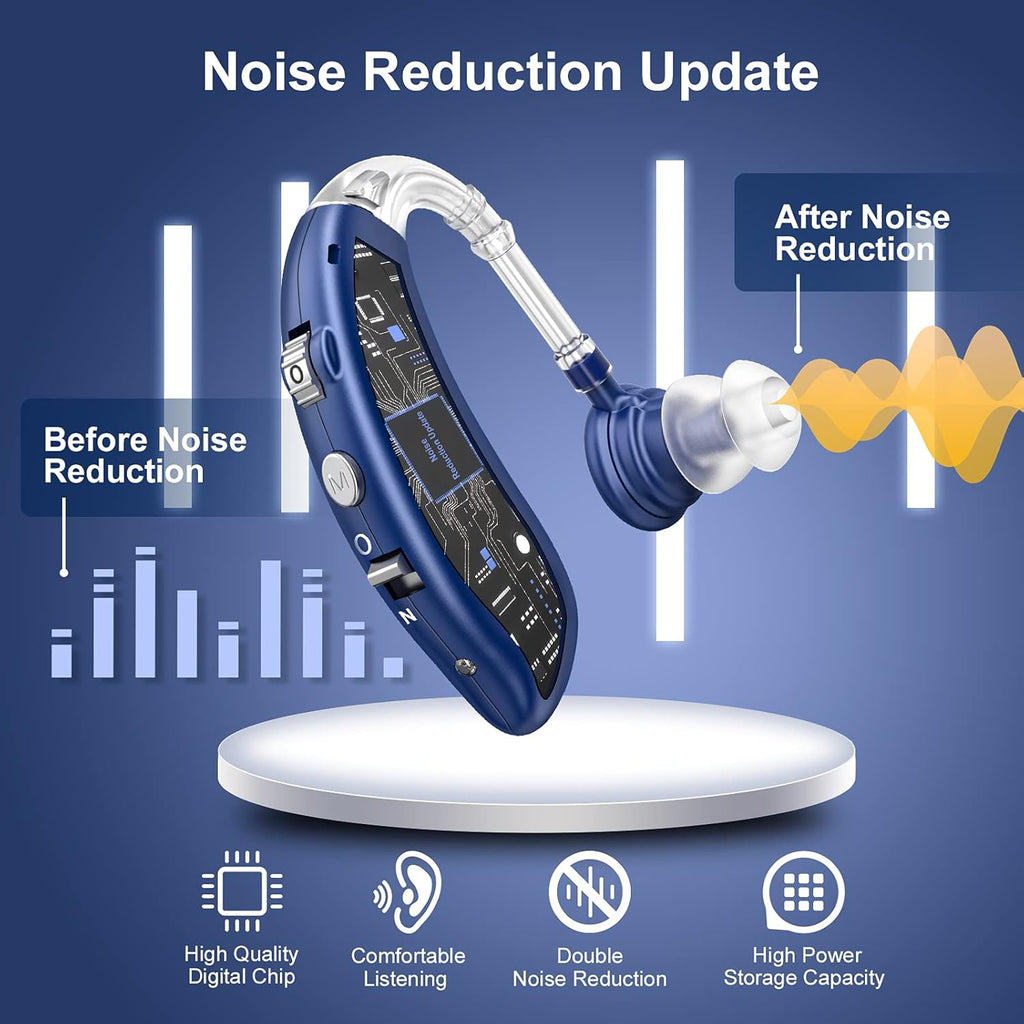 LIGINN Rechargeable Hearing Aid Amplifier for Seniors with Noise Cancelling

