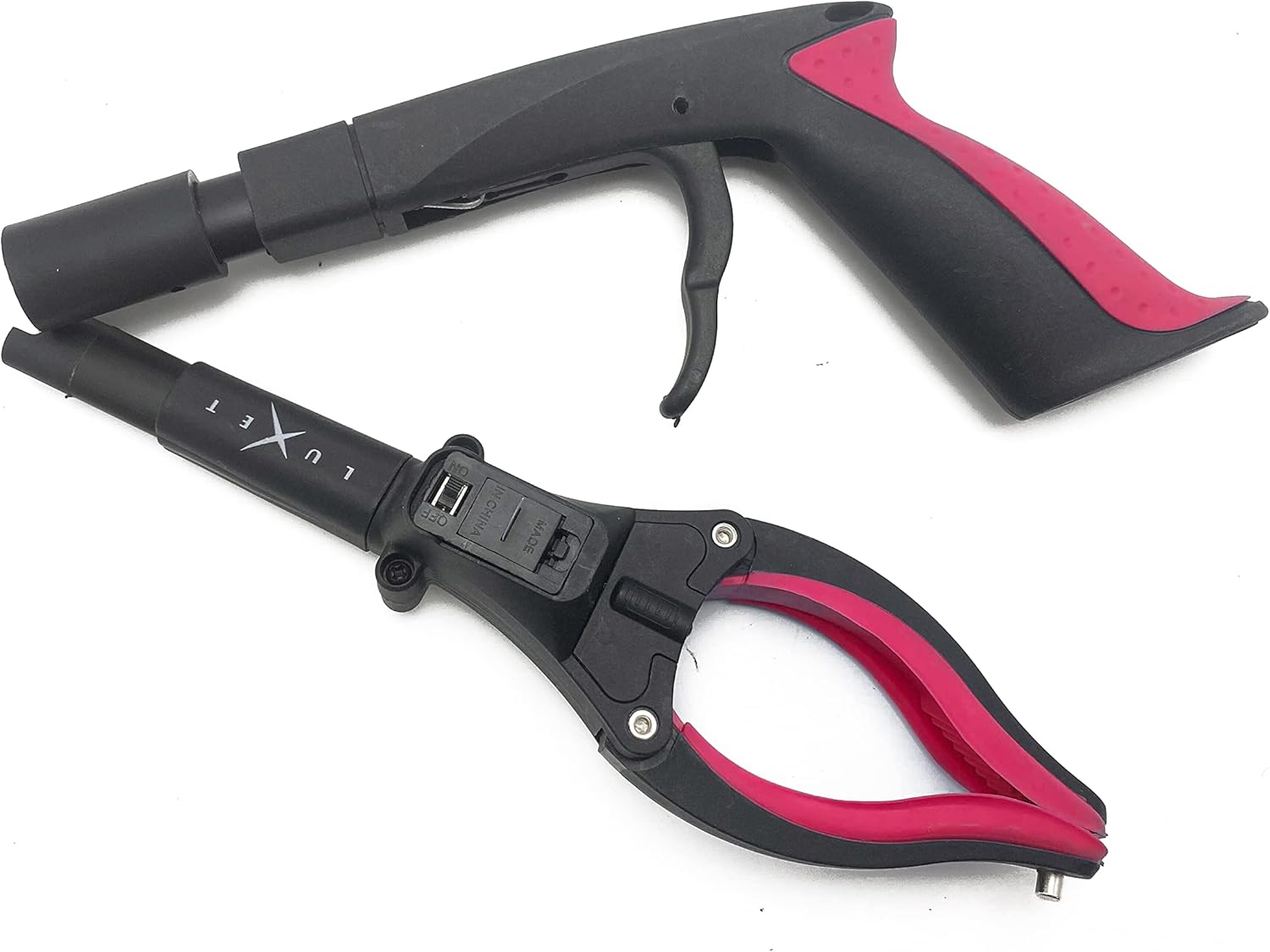 Luxet Magnetic Reacher Grabber Tool with LED, 19 in Aluminum Claw Pickup

