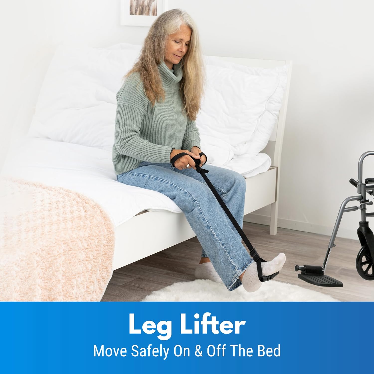 Sliq Hip Surgery Recovery Kit for Seniors, Ice Pack, Grabber, Sock Aid & Leg Lifter

