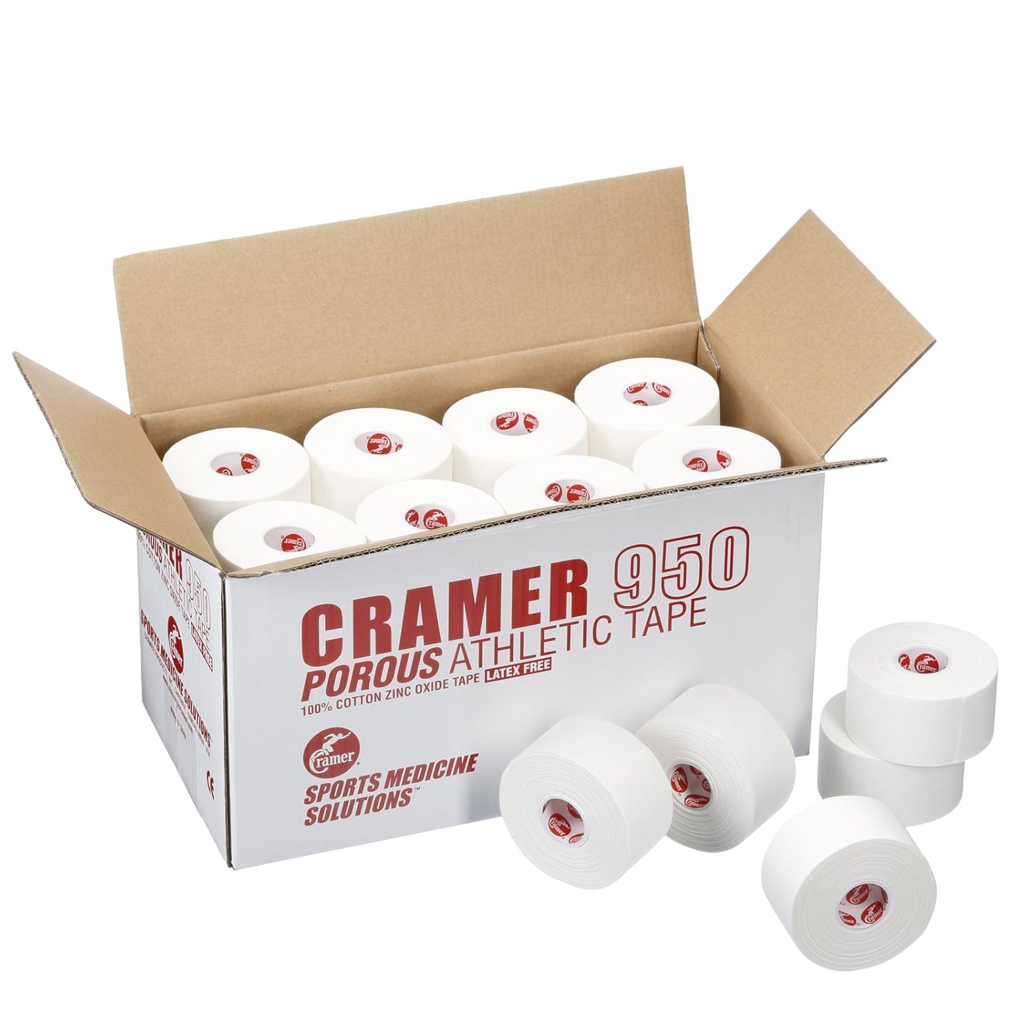 Cramer 950 Premium Athletic Tape, Breathable Cotton, Latex-Free Adhesive, 1.5in x 15yd


