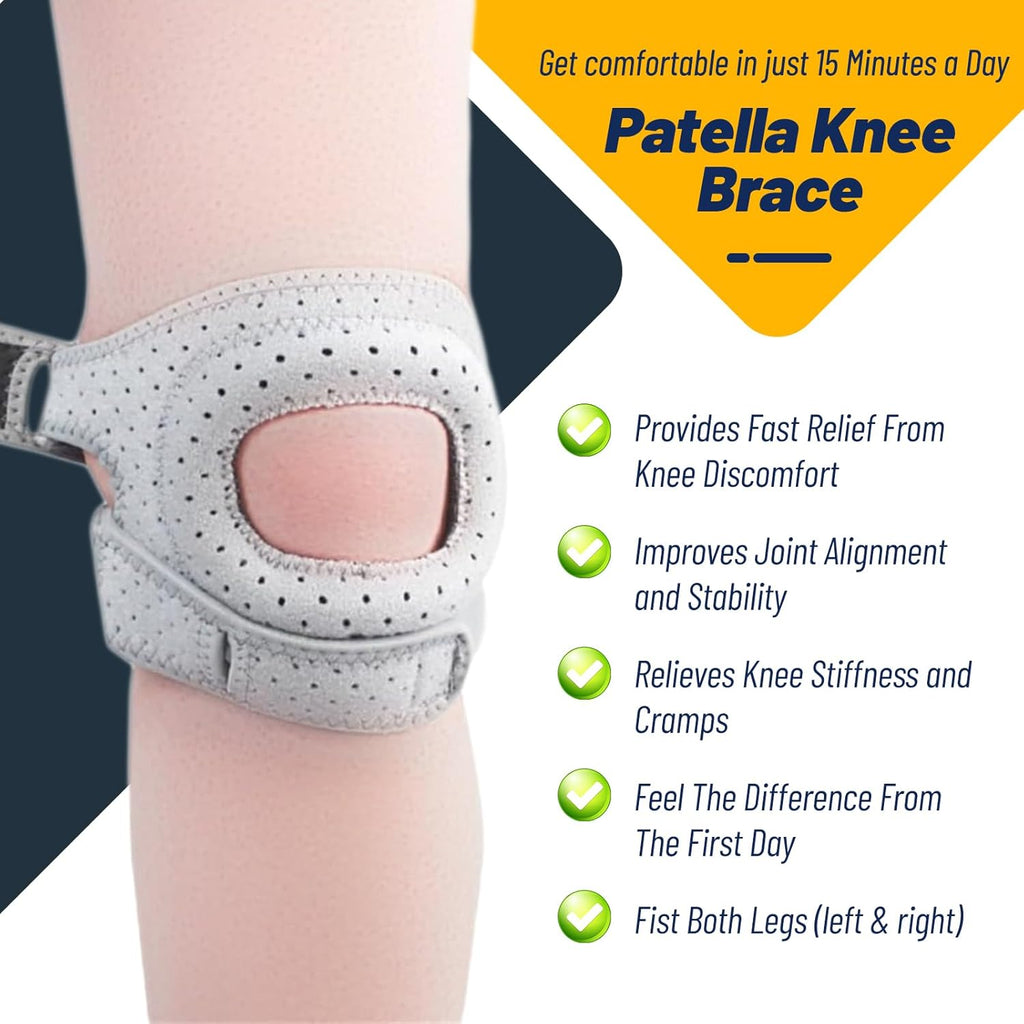 Knee Brace for Men and Women Adjustable Support Patella Gel Pad Side Stabilizers

