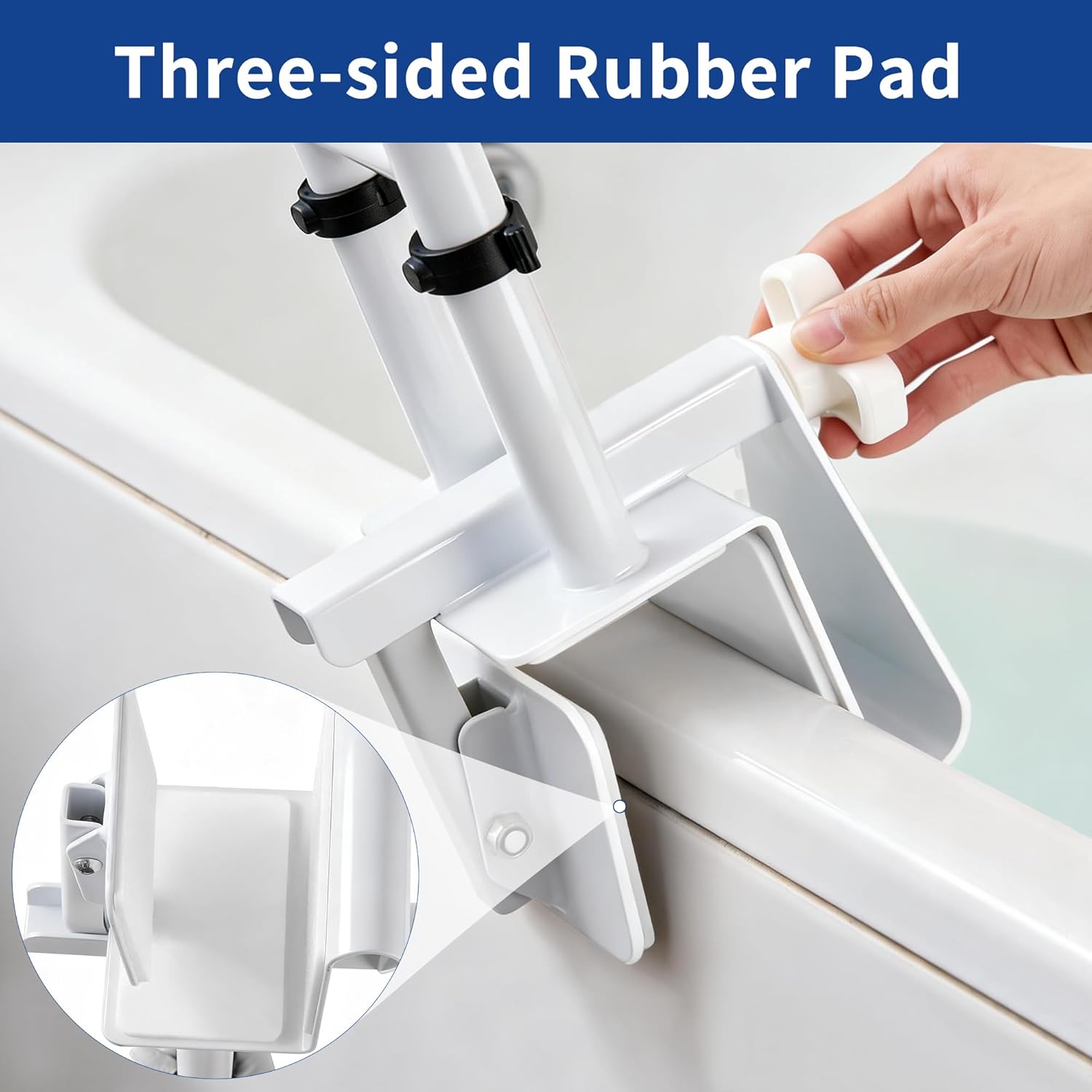 Bathtub Grab Bar for Seniors, Adjustable Safety Rail, Non-Slip Handle

