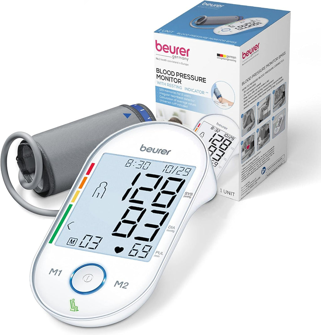 Beurer Upper Arm Blood Pressure Monitor with XL Backlit Display and Rest Indicator

