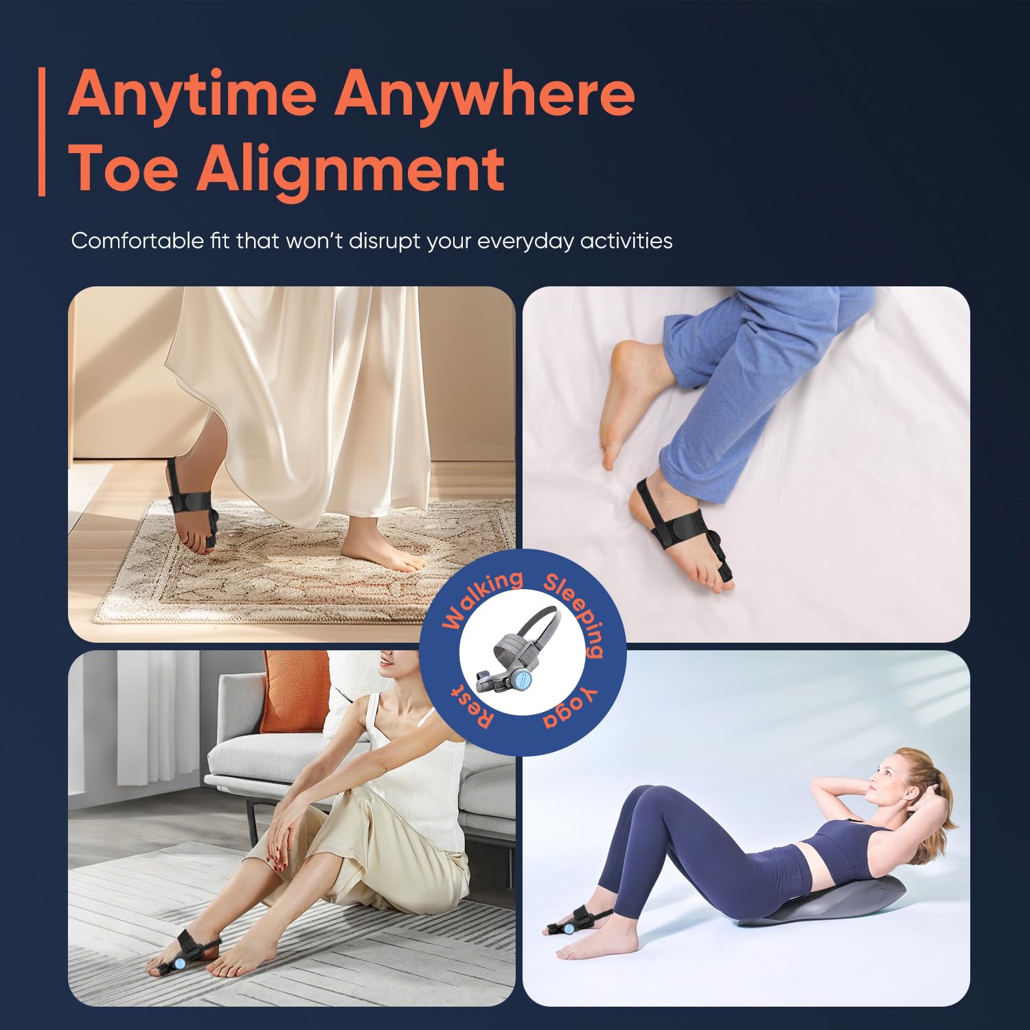 Adjustable Bunion Corrector Splint with Silicone Pad for Hallux Valgus Relief

