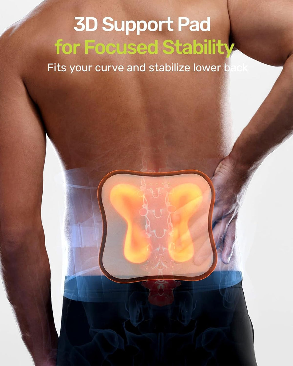 Rakiie Back Brace for Lower Back Support Belt with 8 Stays, Elastic Lumbar Support

