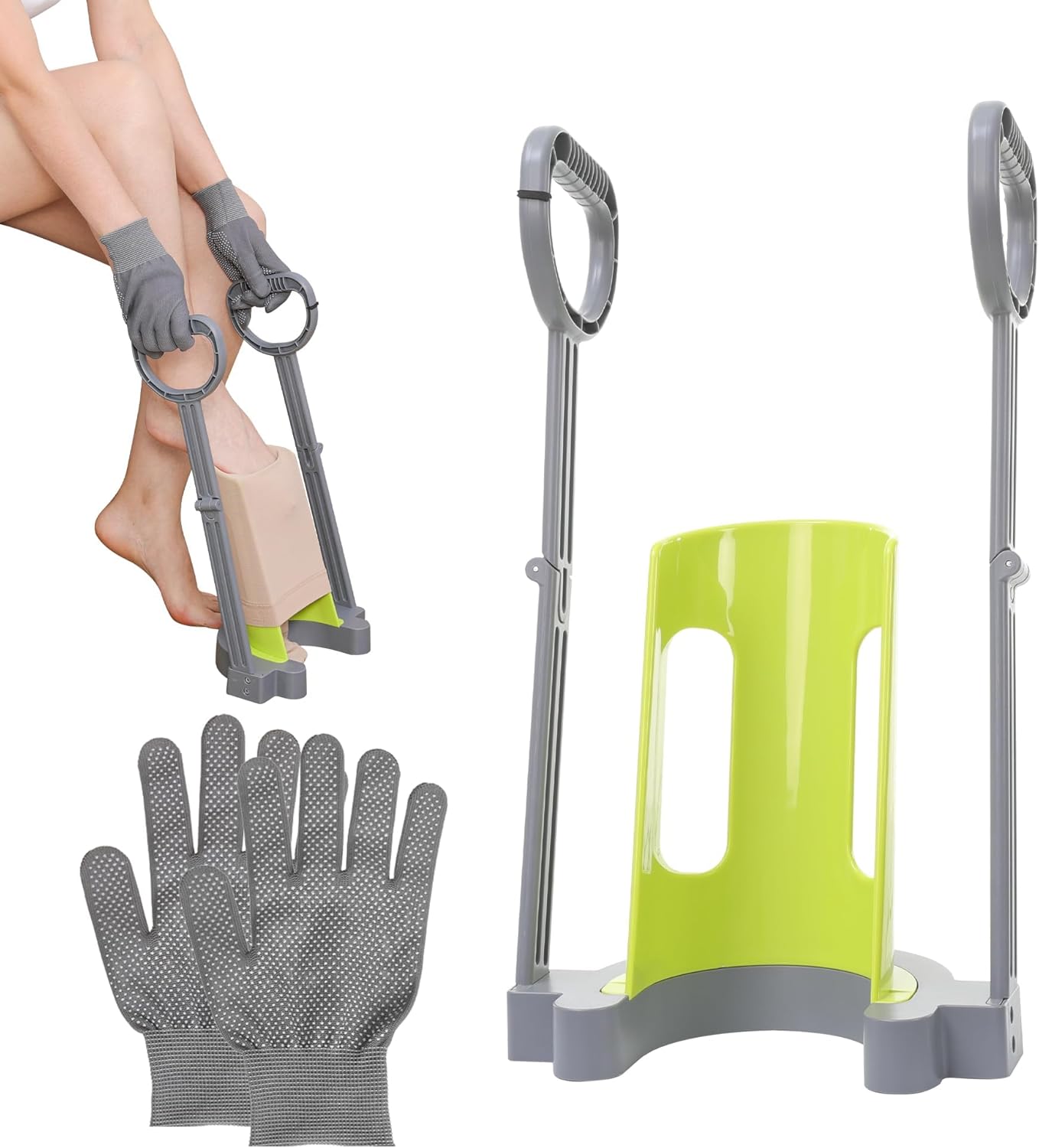 Compression Sock Aid Device for Easy Donning of Socks and Stockings

