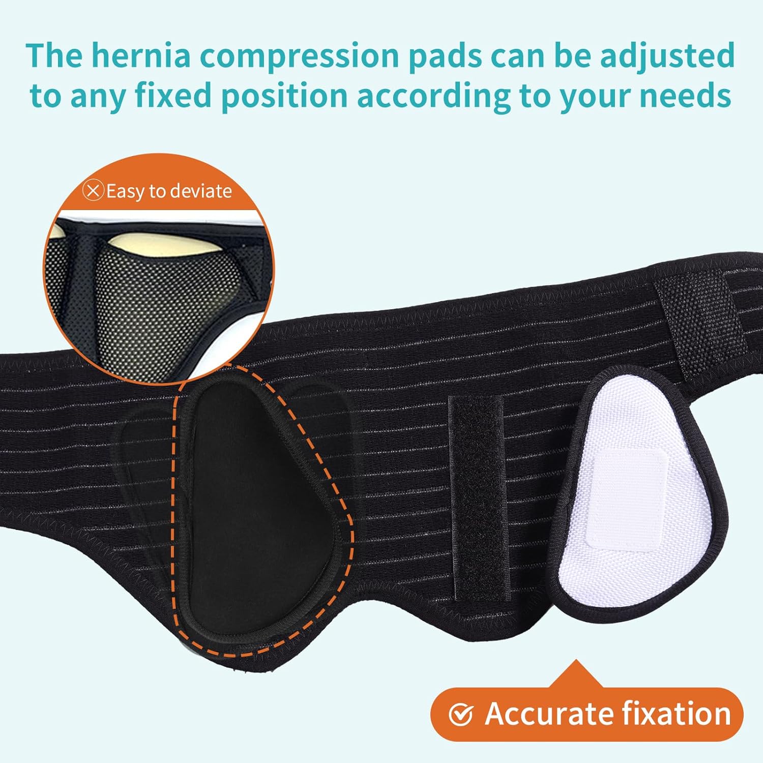 ENLUNTRA Adjustable Inguinal Hernia Support Belt for Men and Women with Compression Pads

