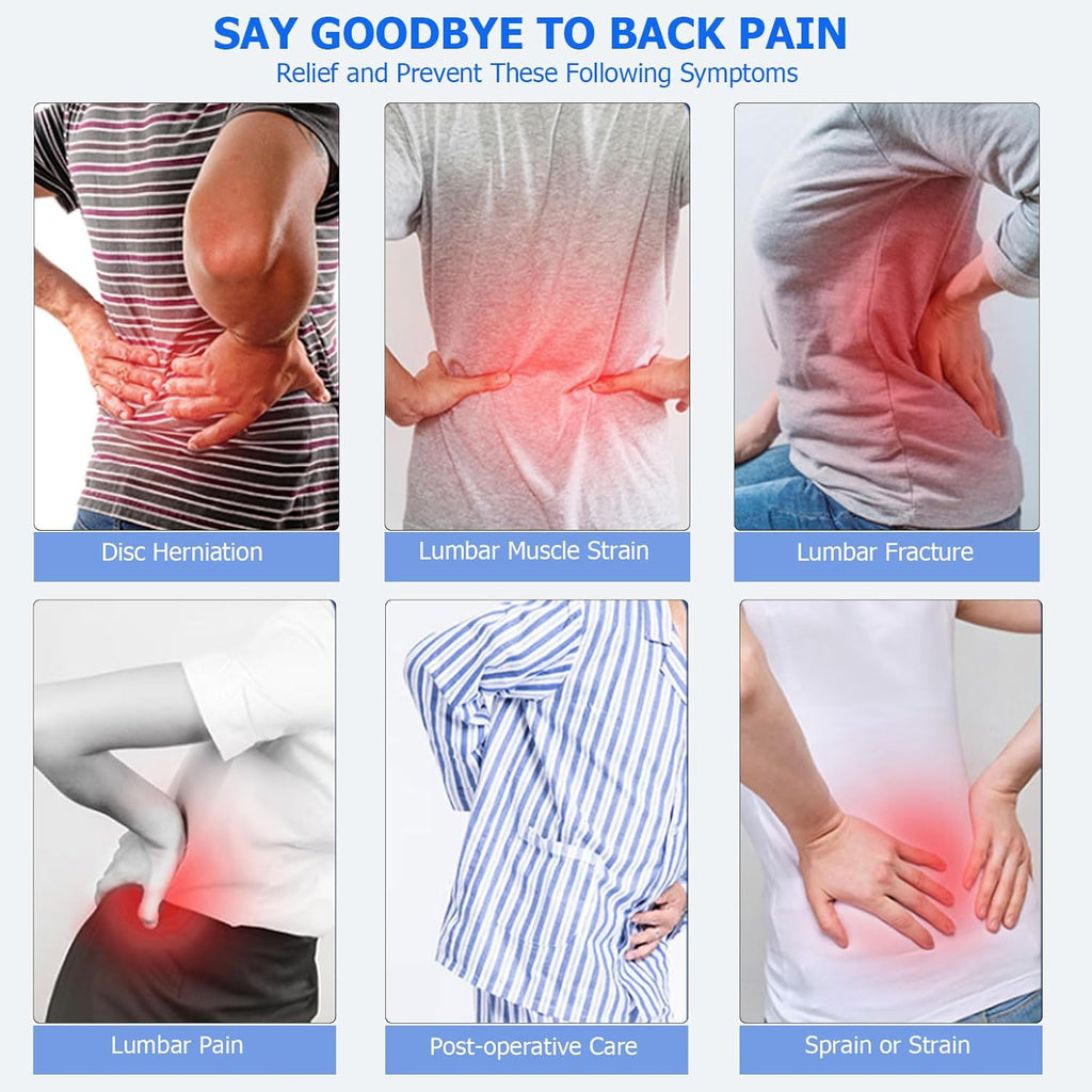 TESETON Lumbar Back Brace for Lower Back Pain, Adjustable Support Belt

