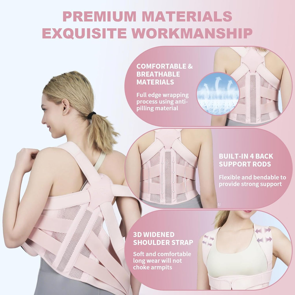 SLOWORLD Posture Corrector Back Brace for Upper and Lower Back Support, Adjustable

