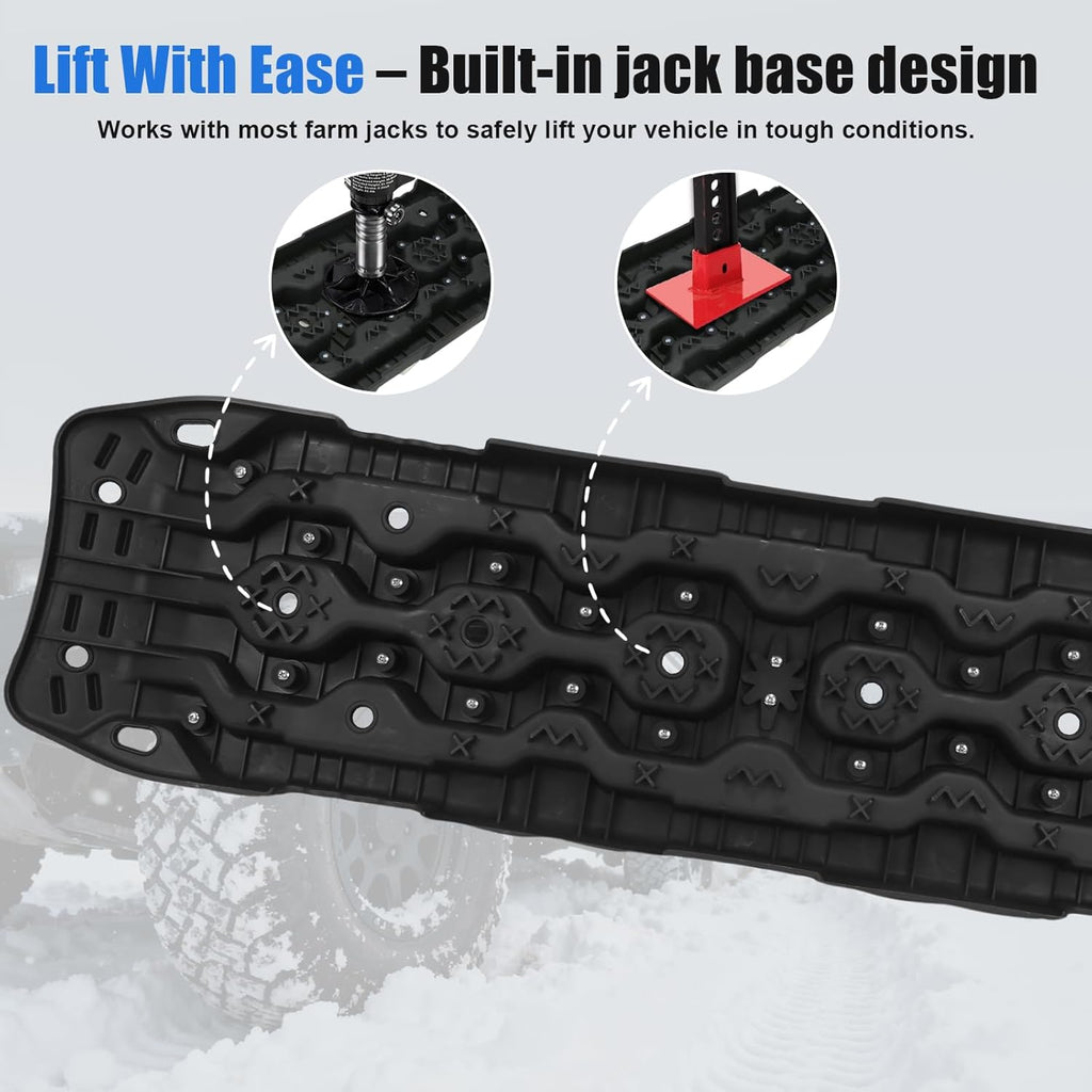 Off-Road Traction Boards with Jack Base, Recovery Tracks for 4x4 Trucks and SUVs

