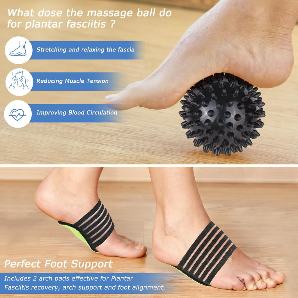 Plantar Fasciitis Night Splint with 3-Strap Support, Adjustable Dorsal Brace

