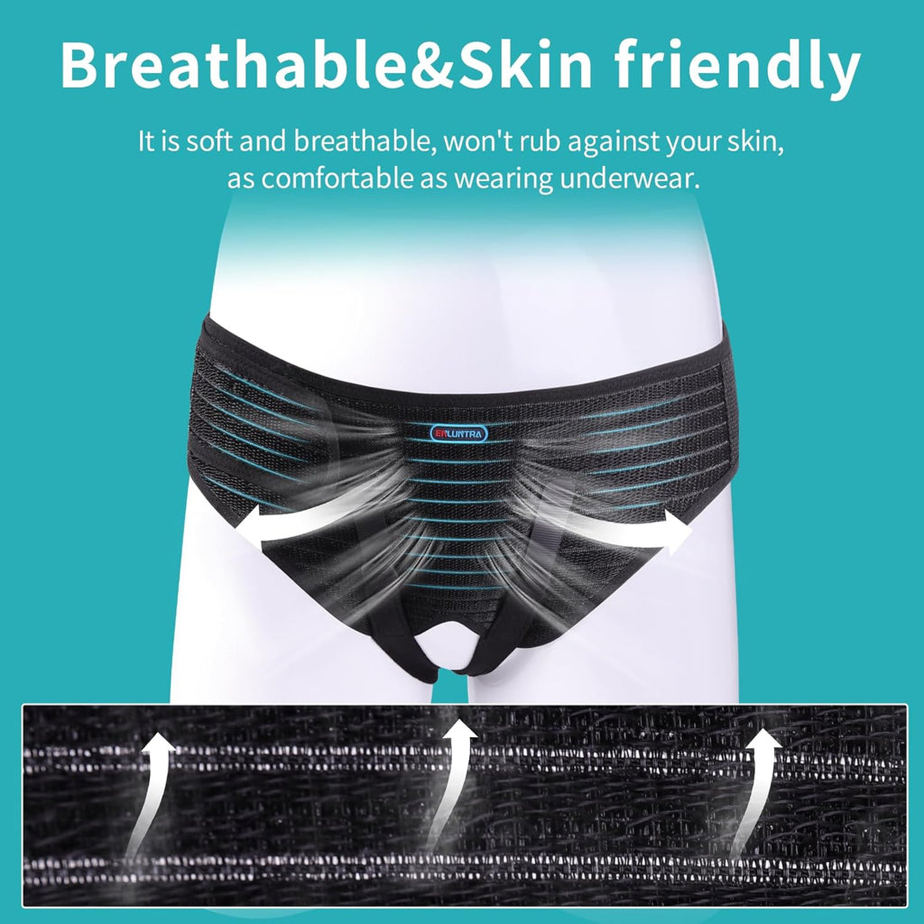 ENLUNTRA Adjustable Inguinal Hernia Support Belt for Men and Women with Compression Pads

