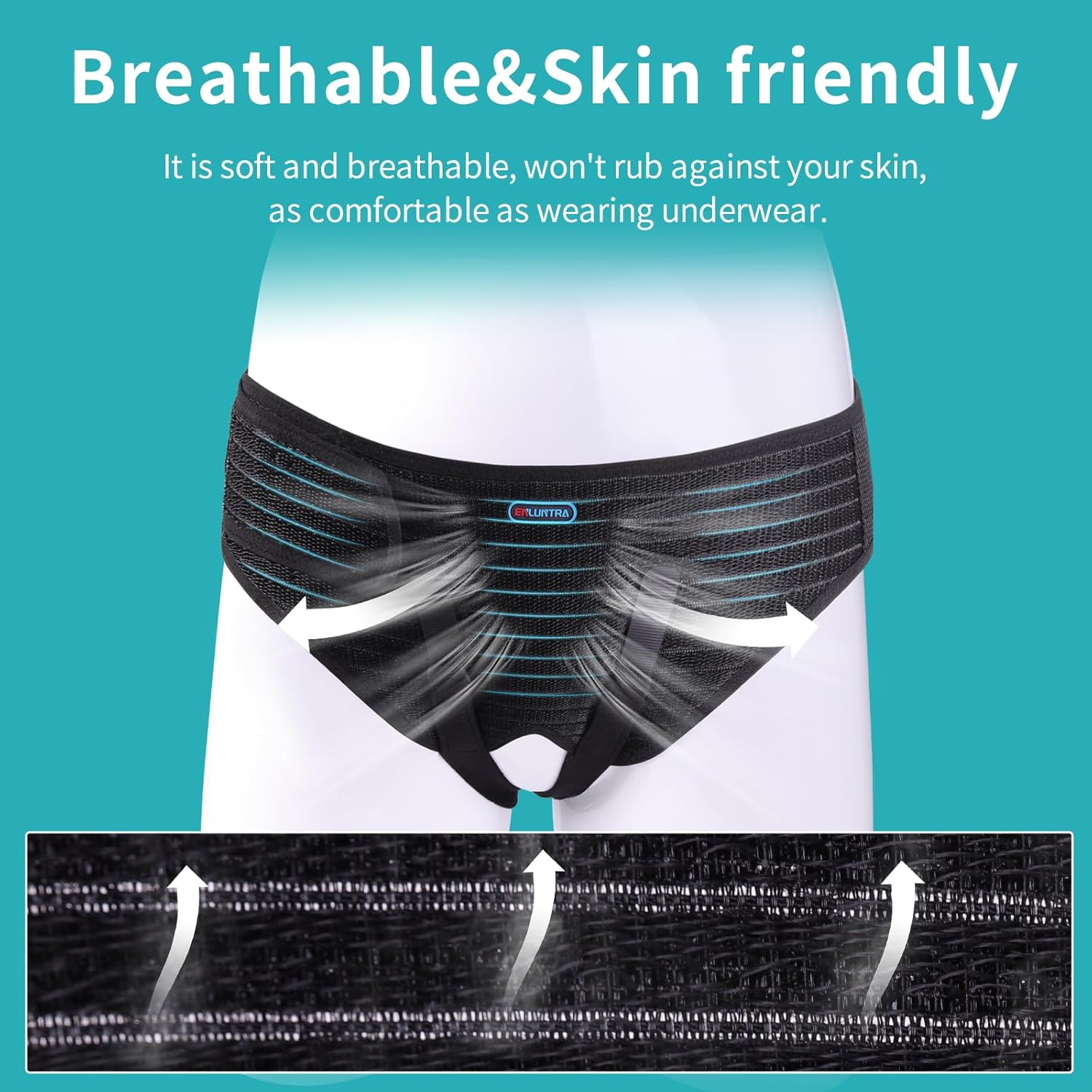 ENLUNTRA Adjustable Inguinal Hernia Support Belt for Men and Women with Compression Pads

