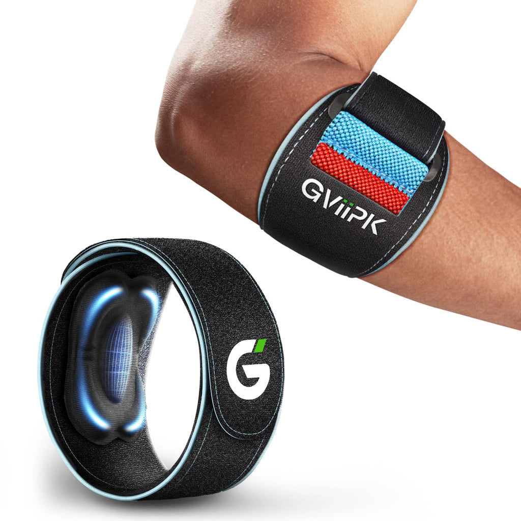 Gviipk Tennis Elbow Brace Adjustable Forearm Compression Support Strap with Silicone Pad


