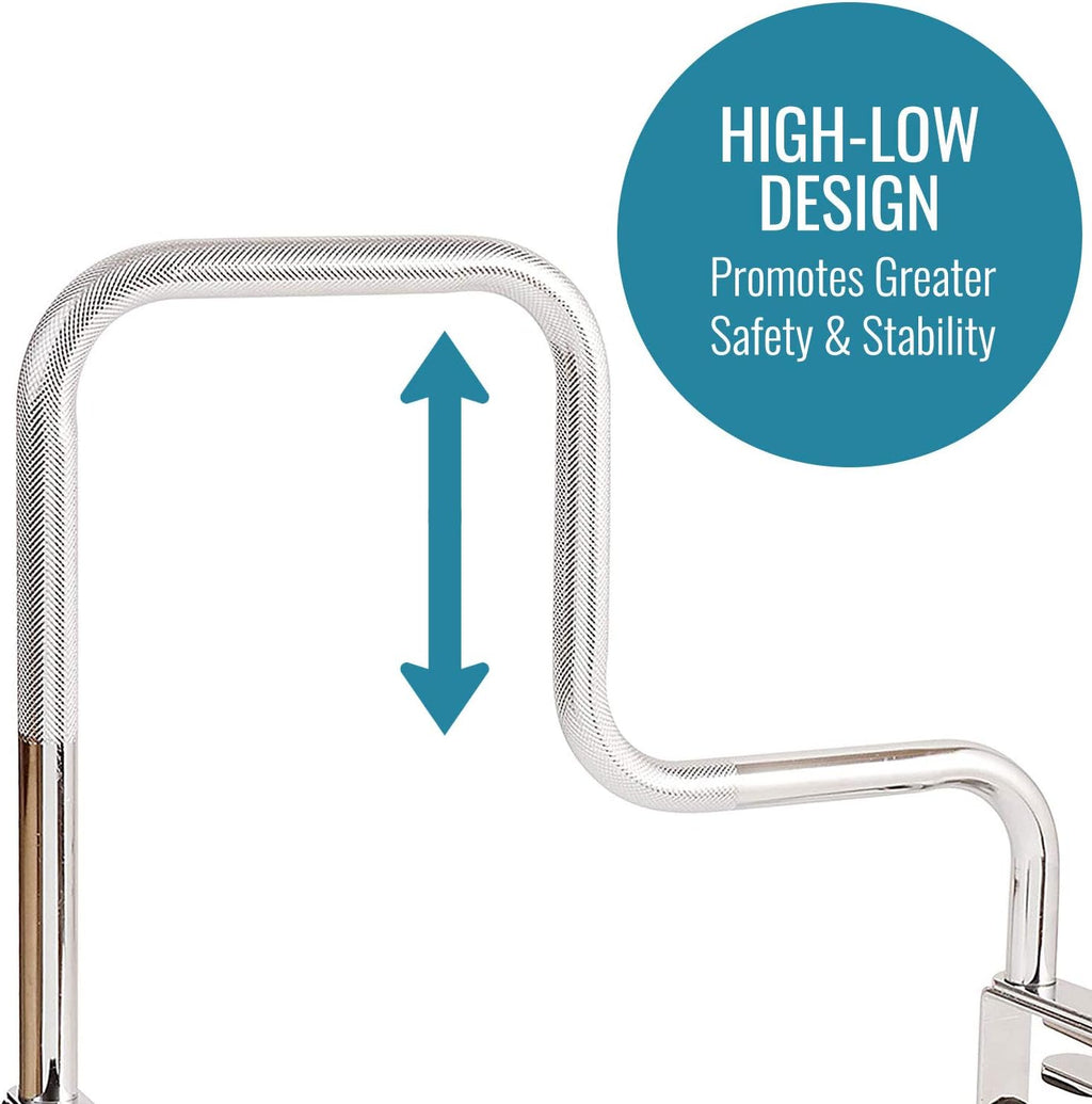 DMI Chrome Plated Adjustable Grab Bar for Bathtub and Shower, Rust-Resistant, 250 lb

