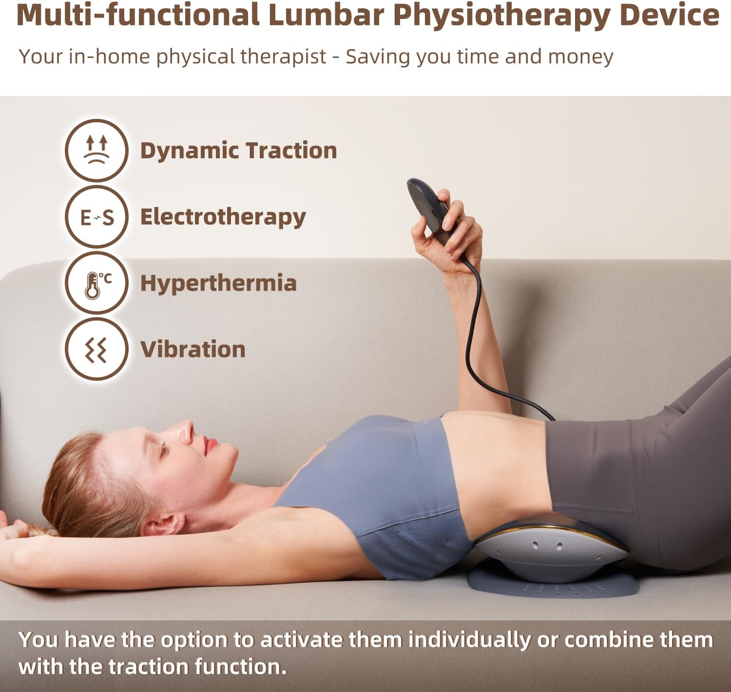 Electric Lumbar Traction Device with Airbag, Electrotherapy, Vibration & Heat

