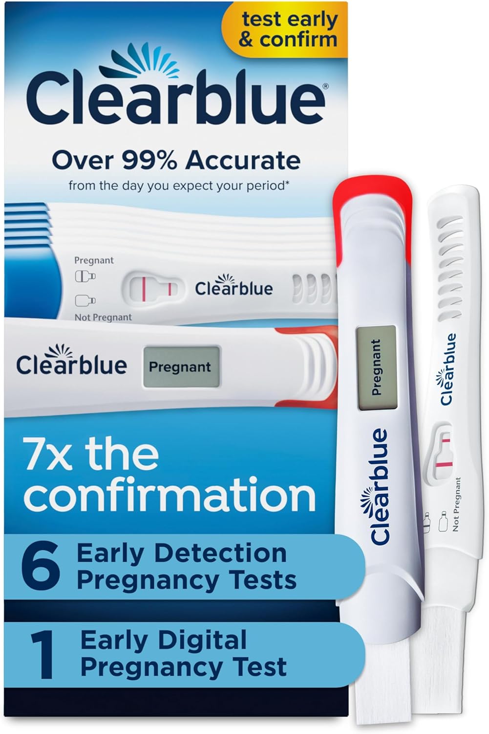 Clearblue Early Pregnancy Test Kit with Digital Results and hCG Tests, At-Home

