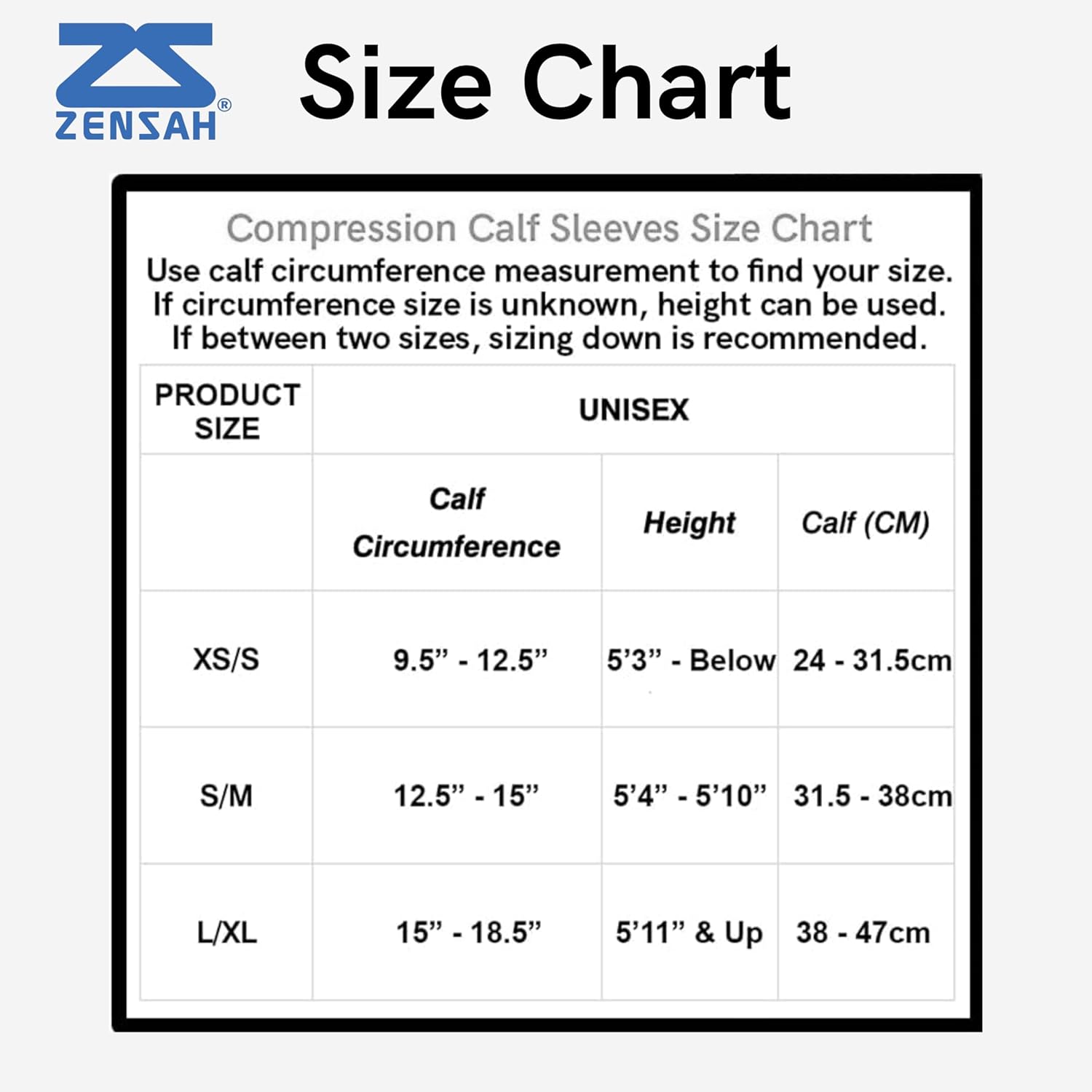 Zensah Running Leg Compression Sleeves for Shin Splints and Calf Support

