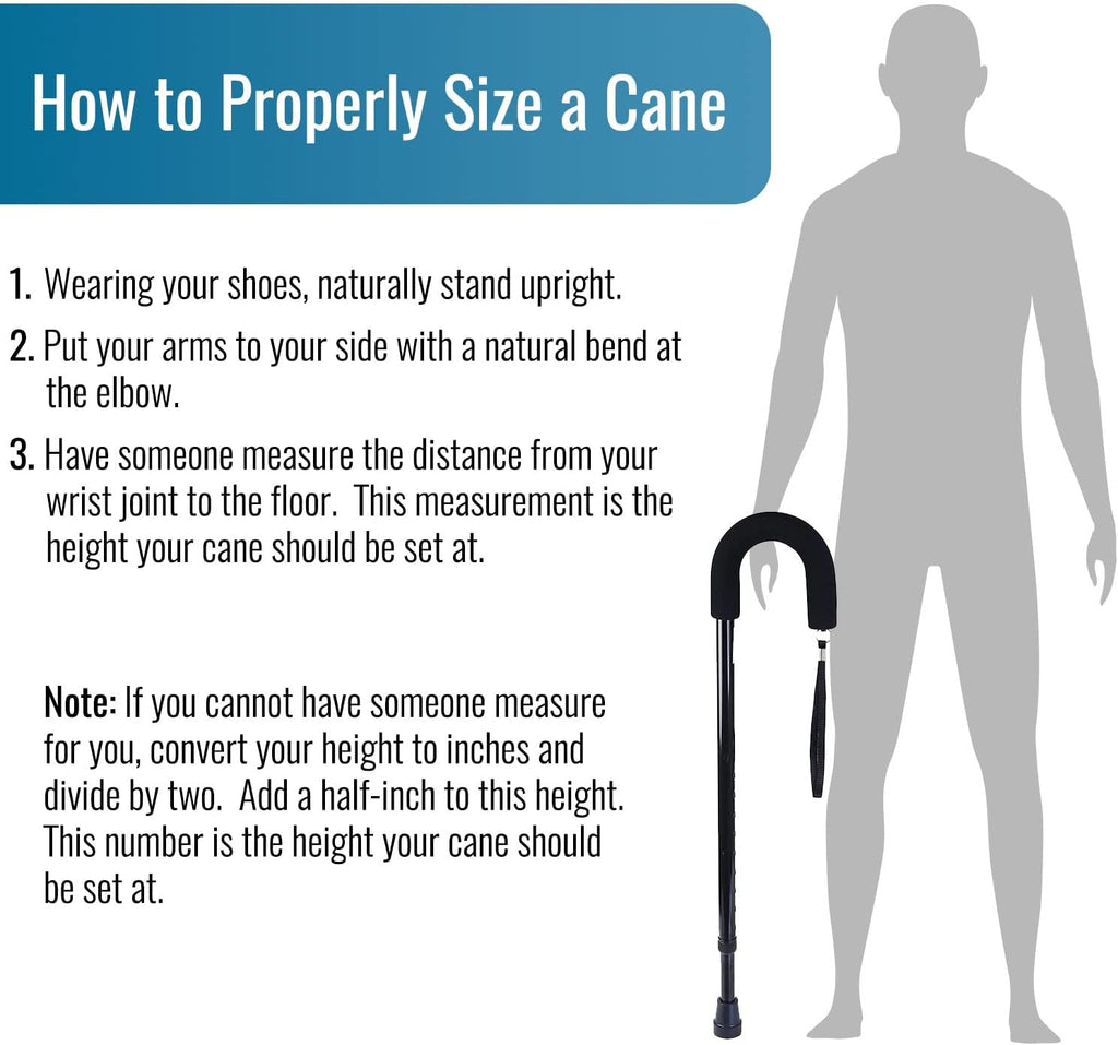 DMI Deluxe Adjustable Walking Cane with Comfort Grip Handle and Strap

