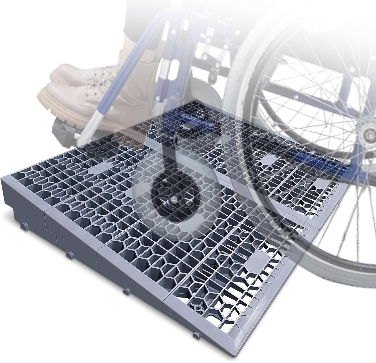 ROBLOCK Detachable Modular Wheelchair Threshold Ramp for Doorways, 3000 lb Capacity

