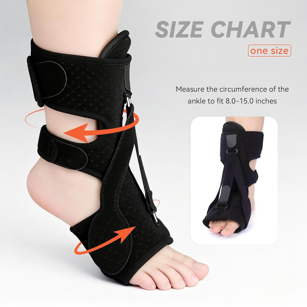 tongdayi Plantar Fasciitis Night Splint Brace with Memory Foam Pad and Massage Ball

