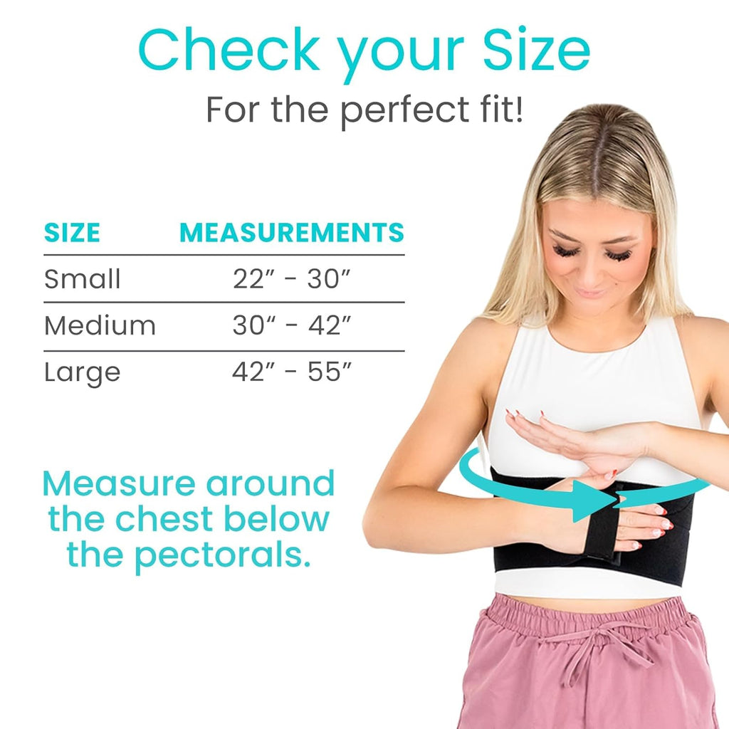 Vive Rib Brace Support Belt for Broken Ribs, Post Surgery Compression Wrap

