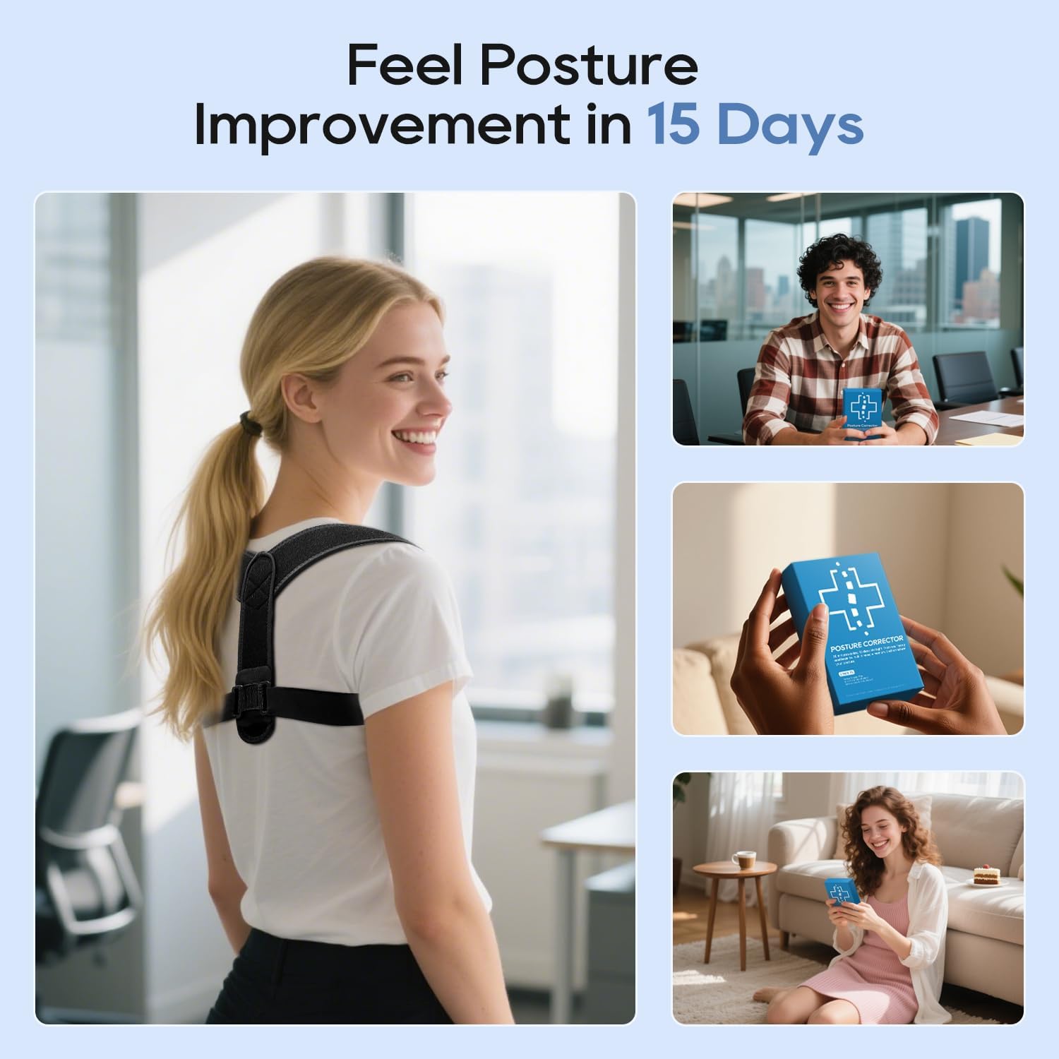 Adjustable Posture Corrector for Neck, Shoulder and Upper Back Support Brace

