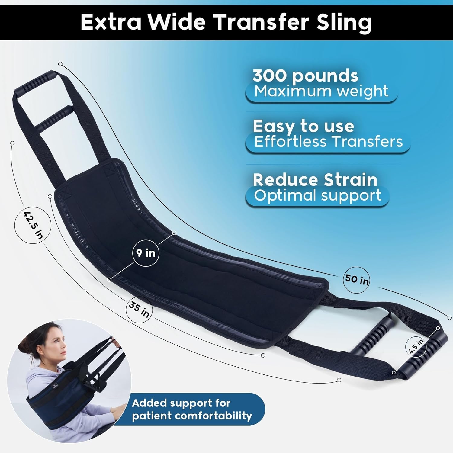Parabound Transfer Sling Lift Assist for Seniors and Disabled, Patient Lift Strap

