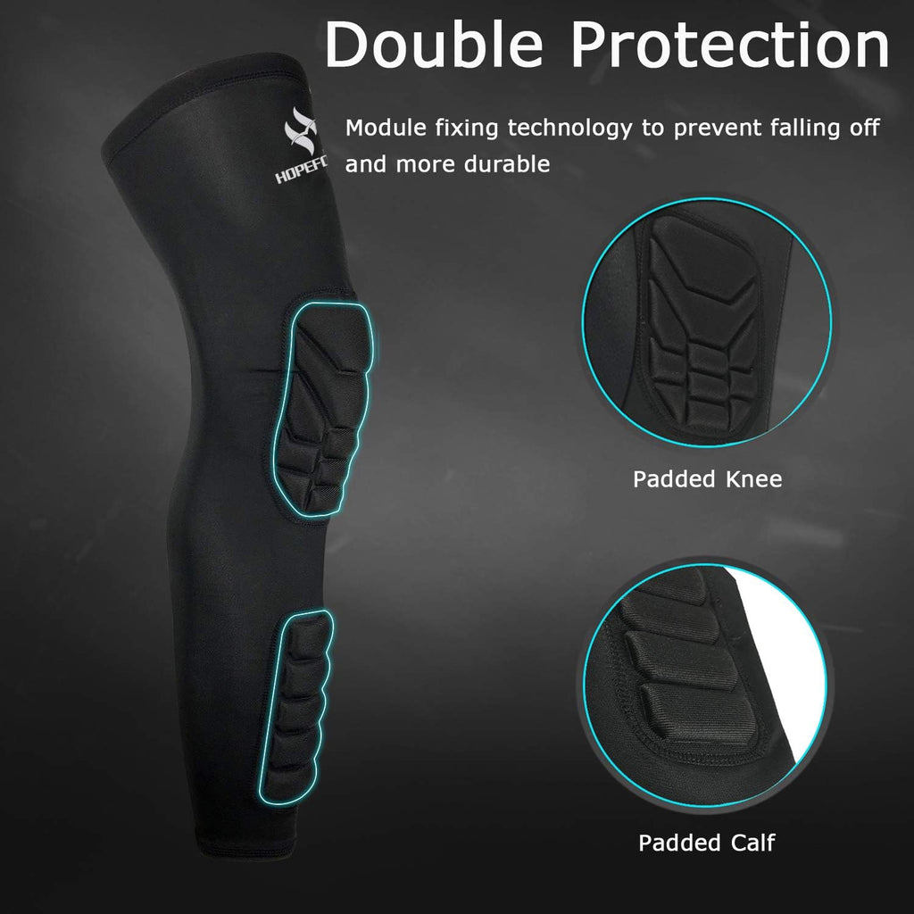 Compression Leg Sleeve with EVA Shin Protection, 2-Pack

