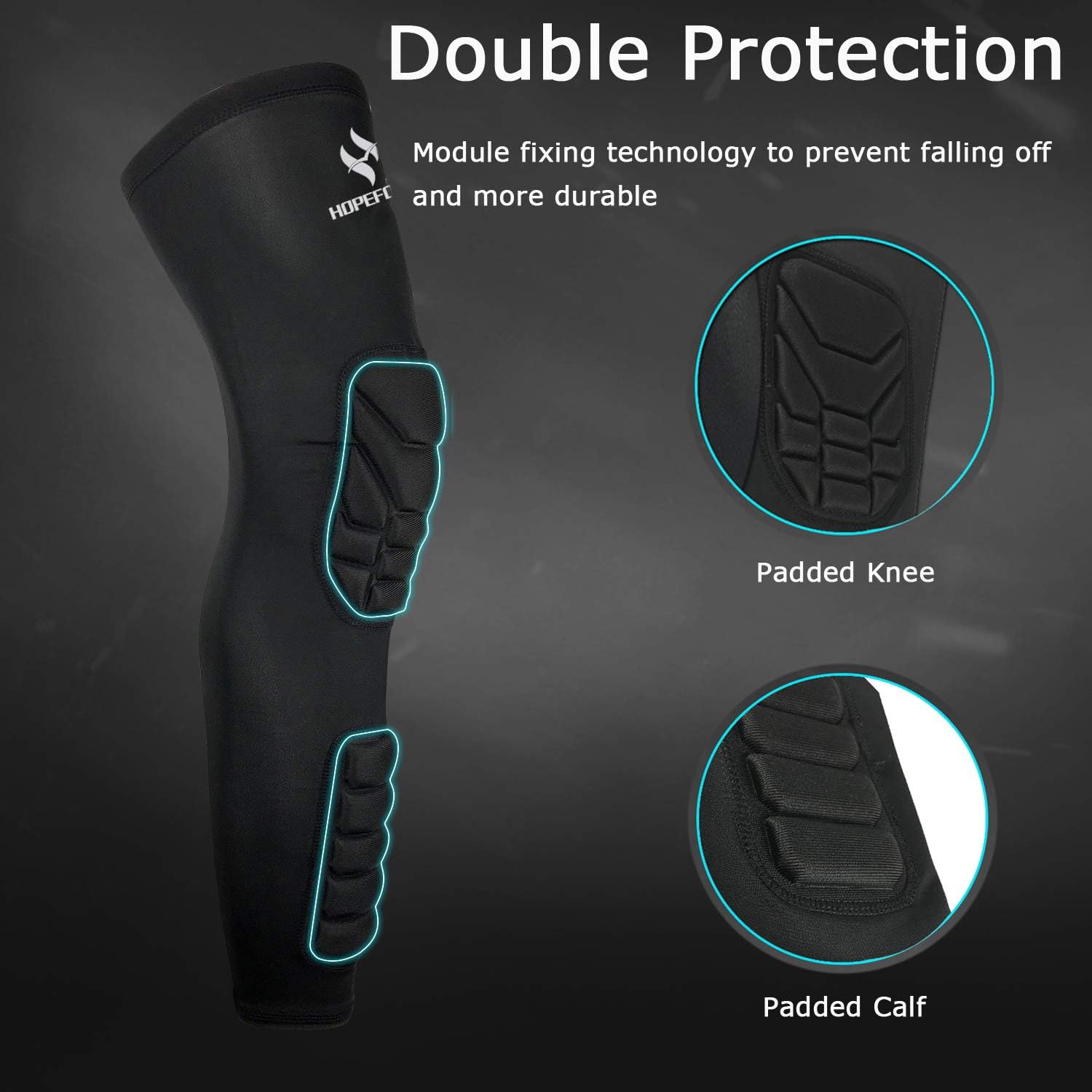 Compression Leg Sleeve with EVA Shin Protection, 2-Pack


