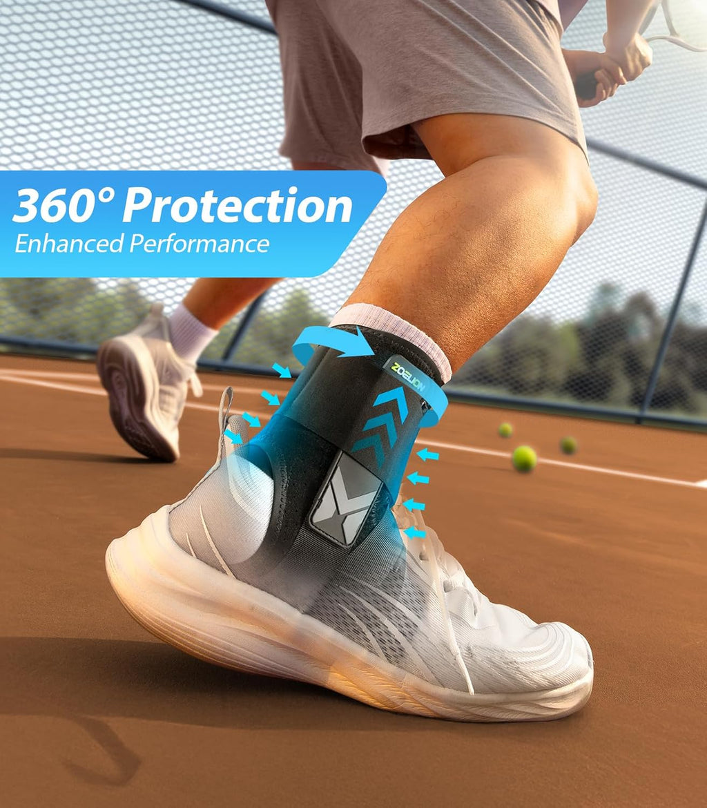 ZOELION Auto-Adaptive Ankle Brace with Flex Support and Hook-and-Loop Closure

