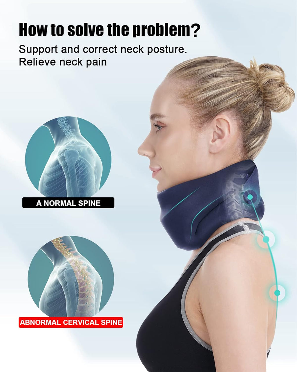 Neck Brace for Sleeping Cervical Collar Support Soft Foam Wrap for Neck Pain Relief

