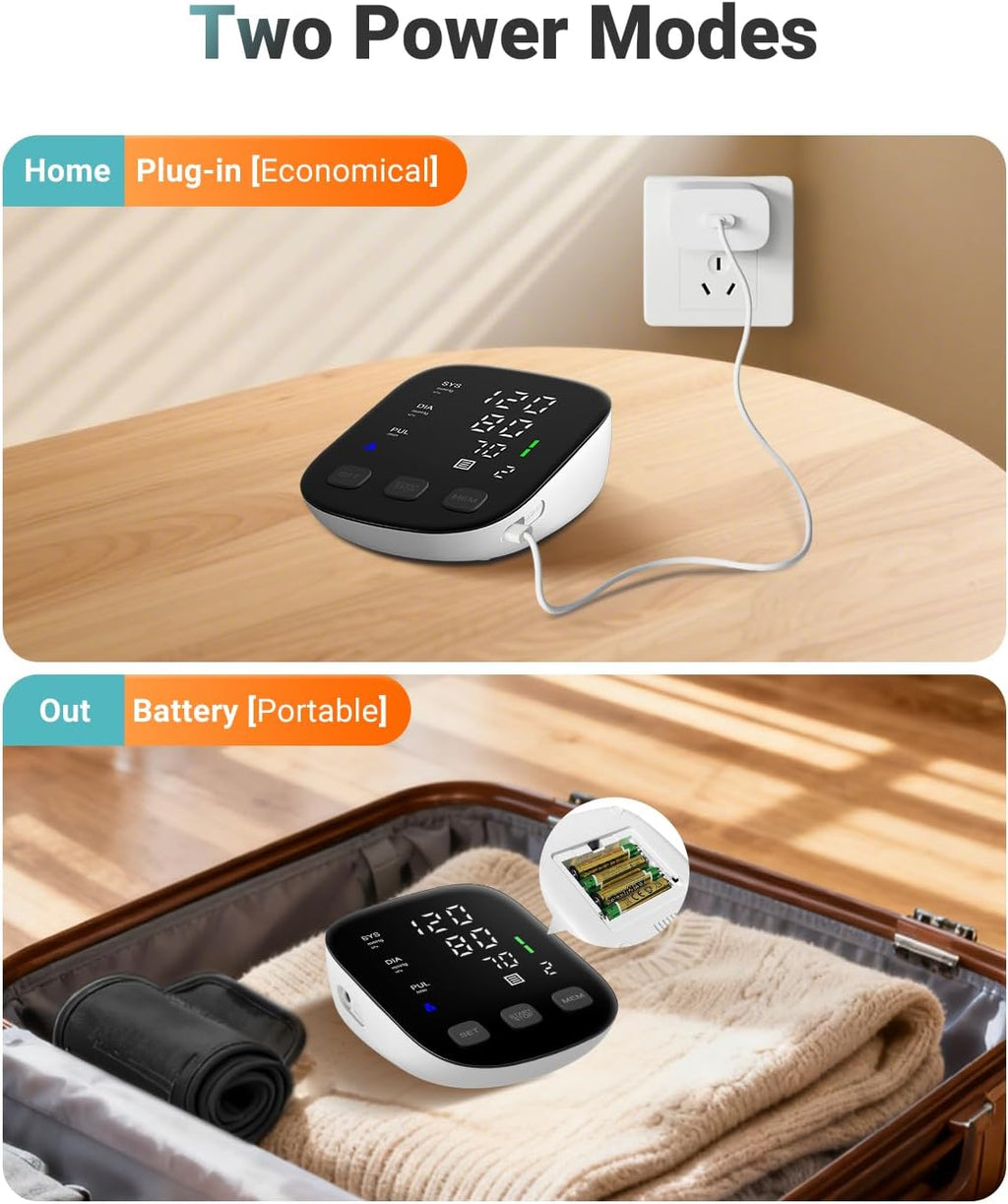 HOLFENRY Upper Arm Blood Pressure Monitor with BP Cuff, Dual-User Memory

