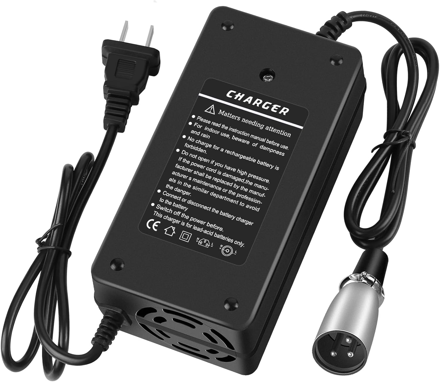 24V 5A Lead-Acid Battery Charger for Mobility Scooter and Power Chair, 3-Pin XLR

