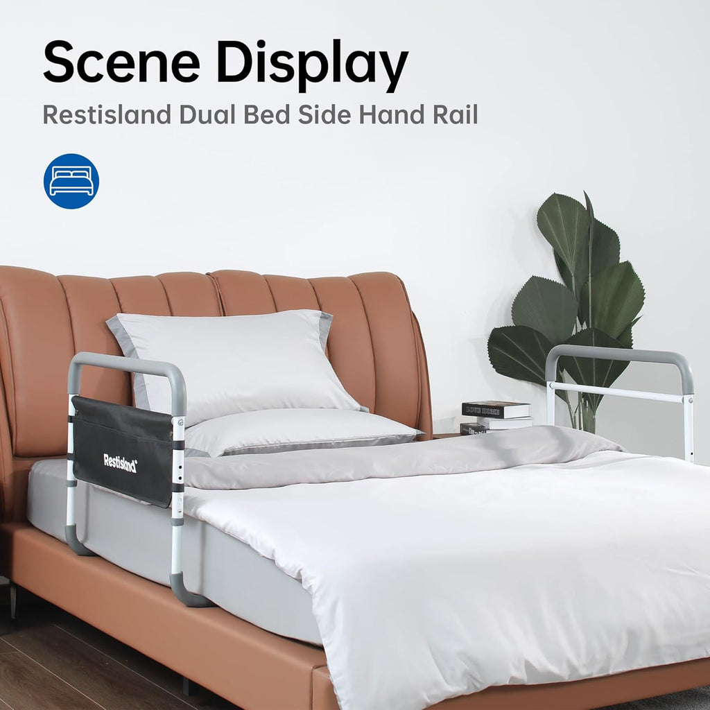 Dual Bed Side Hand Rail Adjustable Bed Assist for Seniors, Elderly, Hospital Use

